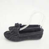 Minnetonka サイズ5 スエード モカシン ブラック レディース ミネトンカ【中古】6-0605G◎