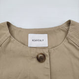 heavenly コットンツイルノーカラージャケット 定価14080円 ノーカラージャケット 25SS ベージュ レディース ヘブンリー【中古】6-0227M♪