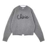 SLOBE IENA cherie刺繍ニット 定価13200円 ウール セーター ニット 23AW グレー レディース スローブイエナ【中古】6-0816T∞