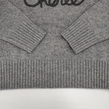 SLOBE IENA cherie刺繍ニット 定価13200円 ウール セーター ニット 23AW グレー レディース スローブイエナ【中古】6-0816T∞