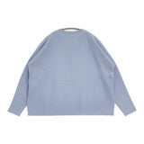 SLOBE IENA コットンダブルフェイスプルオーバー 定価9900円 セーター ニット 24AW サックスブルー レディース スローブイエナ【中古】6-0904T♪