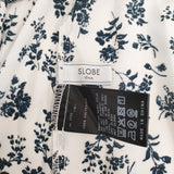 SLOBE IENA 25SS フレンチフリルスリーブフラワーブラウス 前後2way 定価9900円 ブラウス シャツ ホワイト ブラック レディース スローブイエナ【中古】6-0506S◎