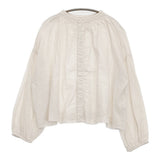 nest Robe UpcycleLino 近江晒天然染め ギャザーショートブラウス 01231-1018 ブラウス シャツ キナリ レディース ネストローブ【中古】6-0326M◎