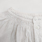 nest Robe UpcycleLino 近江晒天然染め ギャザーショートブラウス 01231-1018 ブラウス シャツ キナリ レディース ネストローブ【中古】6-0326M◎