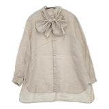 nest Robe リネンボウタイブラウス リボン 01194-1356 ブラウス シャツ ベージュ レディース ネストローブ【中古】6-0326M◎