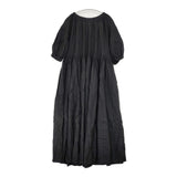 nest Robe 24SS リネンコンビシャーリングワンピース サイズF 01242-1523 半袖 ワンピース ブラック レディース ネストローブ【中古】6-0506S◎