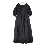 nest Robe 24SS リネンコンビシャーリングワンピース サイズF 01242-1523 半袖 ワンピース ブラック レディース ネストローブ【中古】6-0506S◎