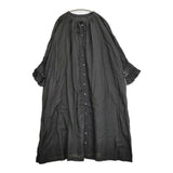 nest Robe リネンスモックドレスワンピース 01213-1054-1 ギャザー ワンピース ブラック レディース ネストローブ【中古】6-0403M♪
