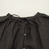 nest Robe リネンスモックドレスワンピース 01213-1054-1 ギャザー ワンピース ブラック レディース ネストローブ【中古】6-0403M♪