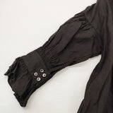 nest Robe リネンスモックドレスワンピース 01213-1054-1 ギャザー ワンピース ブラック レディース ネストローブ【中古】6-0403M♪