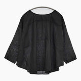 nest Robe ラミーフレアブラウス 01192-1158 ブラウス シャツ ブラック レディース ネストローブ【中古】6-0326M◎