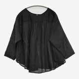 nest Robe ラミーフレアブラウス 01192-1158 ブラウス シャツ ブラック レディース ネストローブ【中古】6-0326M◎