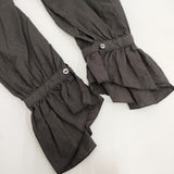 nest Robe UPCYCLELINO 小谷実由さん別注 EP blouse 01222-1227 フリル ブラウス シャツ チャコールグレー レディース ネストローブ【中古】6-0326M◎
