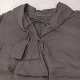 nest Robe UPCYCLELINO 小谷実由さん別注 EP blouse 01222-1227 フリル ブラウス シャツ チャコールグレー レディース ネストローブ【中古】6-0326M◎