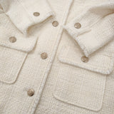 23区 GIOLICA カラーミックスツイード ジャケット 38 定価47300円 JKWOCS0010 ノーカラージャケット 24SS ホワイト レディース ニジュウサンク【中古】6-0227T♪