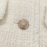 23区 GIOLICA カラーミックスツイード ジャケット 38 定価47300円 JKWOCS0010 ノーカラージャケット 24SS ホワイト レディース ニジュウサンク【中古】6-0227T♪