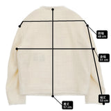 23区 GIOLICA カラーミックスツイード ジャケット 38 定価47300円 JKWOCS0010 ノーカラージャケット 24SS ホワイト レディース ニジュウサンク【中古】6-0227T♪