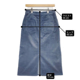 23区 DENIME ベルベットストレッチ スカート 定価17930円 ロングスカート ブルー レディース ニジュウサンク【中古】6-0827T∞