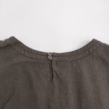 nest Robe 清水みさとさん別注 リネンクルーネックリボンドレス 定価31900円 ワンピース 25AW ブラウン レディース ネストローブ【中古】6-0304S♪
