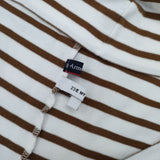 23区/ARMOR LUX 洗える スムース ボーダー 定価14960円 長袖Ｔシャツ カットソー ロンＴ ホワイト ブラウン レディース ニジュウサンク/アルモーリュックス【中古】6-0625M∞