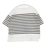 23区 BUGIS ハーフスリーブ ボーダー 半袖Ｔシャツ カットソー ホワイト ブラウン レディース ニジュウサンク【中古】6-0611S∞