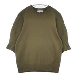 23区 テンセルストレッチ パフスリーブ ニット 半袖 セーター ニット カーキ レディース ニジュウサンク【中古】6-0617S∞