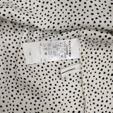 23区 洗える ランダムドットプリント フレンチスリーブ ブラウス シャツ オフホワイト ブラック レディース ニジュウサンク【中古】6-0701S∞