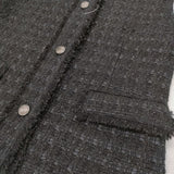 theory luxe ツイード Lurex Tweed Rili サイズ32 ベスト ブラック レディース セオリーリュクス【中古】6-0518M∞