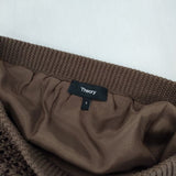 theory ポリッシュド ツイスト テクスチャード スカート TEXTURED POLISHED ロングスカート ブラウン レディース セオリー【中古】6-0621M∞