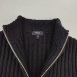 theory FELTED WOOL CASH ZIP UP CARDI ジップアップブルゾン ウールカシミヤ セーター ニット 24AW ブラック レディース セオリー【中古】6-0816T∞