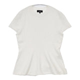 theory Compact Crepe Peplum Top ニットソー 半袖Ｔシャツ カットソー ホワイト レディース セオリー【中古】6-0701S∞