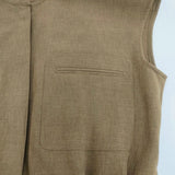 theory CRISP POLY UTL SHIRT DR 定価42900円 サイズ0 ノースリーブシャツ ワンピース ブラウン レディース セオリー【中古】6-0506S◎