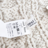 nest Robe ペルーハンドニットケーブルビーニー 定価6380円 01224-1044 帽子 ニット帽 ニットキャップ オフホワイト レディース ネストローブ【中古】6-1001T◎