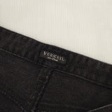 VERMEIL par iena デニムリメイク風 ロングスカート フリンジ ブラックデニム ストレッチ 定価20900円 サイズ40 ロングスカート ブラック レディース ヴェルメイユパーイエナ【中古】6-0701M∞