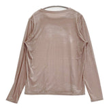 KURASHI&Trips やわらかなツヤ感のベロアカットソー 定価6600円 長袖Ｔシャツ カットソー ロンＴ ピンクベージュ レディース クラシアンドトリップス/北欧、暮らしの道具店【中古】6-0518M∞