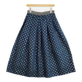 IENA LA BOUCLE ドットジャガードタックスカート 38 定価28600円 ロングスカート ブルーグリーン レディース イエナラブークル【中古】6-0304T♪