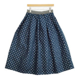 IENA LA BOUCLE ドットジャガードタックスカート 38 定価28600円 ロングスカート ブルーグリーン レディース イエナラブークル【中古】6-0304T♪
