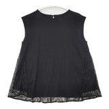 ROPE PICNIC UVカット・接触冷感 レースドッキングカットトップス ノースリーブブラウス 定価4499円 Ｔシャツ カットソー 25SS ブラック レディース ロペピクニック【中古】6-0701S∞