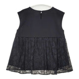 ROPE PICNIC UVカット・接触冷感 レースドッキングカットトップス ノースリーブブラウス 定価4499円 Ｔシャツ カットソー 25SS ブラック レディース ロペピクニック【中古】6-0701S∞