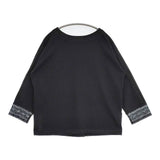 &yarn ボートネック レース カットソー ブラウス シャツ ブラック レディース アンドヤーン【中古】6-0701M∞