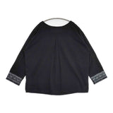 &yarn ボートネック レース カットソー ブラウス シャツ ブラック レディース アンドヤーン【中古】6-0701M∞