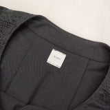 &yarn ボートネック レース カットソー ブラウス シャツ ブラック レディース アンドヤーン【中古】6-0701M∞