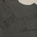 &yarn ボートネック レース カットソー ブラウス シャツ ブラック レディース アンドヤーン【中古】6-0701M∞