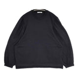 manon GATHER SLEEVE LS TEE ギャザースリーブロングスリーブT カットソー 定価13200円 Ｔシャツ カットソー ブラック レディース マノン【中古】6-0701M∞