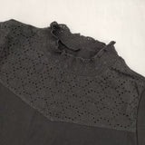 le colis ギャザーハイネック 長袖Ｔシャツ カットソー ロンＴ ブラック レディース ルコリ【中古】6-0701M∞