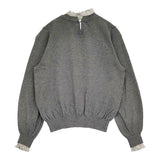 sosotto コットンカシミヤLIBERTYフリルカラープルオーバー 定価15180円 LIBERTY セーター ニット グレー レディース ソソット【中古】6-0904T♪