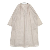 nest Robe コットンリネンストライプスモックドレス 01243-1091 ワンピース 24AW ベージュ レッド レディース ネストローブ【中古】6-0625M∞