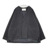 nest Robe ウールモッサージャケット 01204-1036 日本製 ノーカラージャケット チャコールグレー レディース ネストローブ【中古】6-1016T△