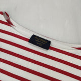 Le Minor フランス製 ワイド ボーダー バスクシャツ 長袖Ｔシャツ カットソー ロンＴ ホワイト レッド レディース ルミノア【中古】6-0625M∞