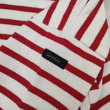 Le Minor フランス製 ワイド ボーダー バスクシャツ 長袖Ｔシャツ カットソー ロンＴ ホワイト レッド レディース ルミノア【中古】6-0625M∞